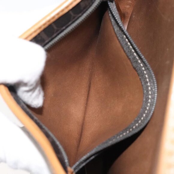 Christian Dior Honeycomb Canvas Shoulder Bag PVC Brown Gold Auth BA1926 - Picture 11 of 16